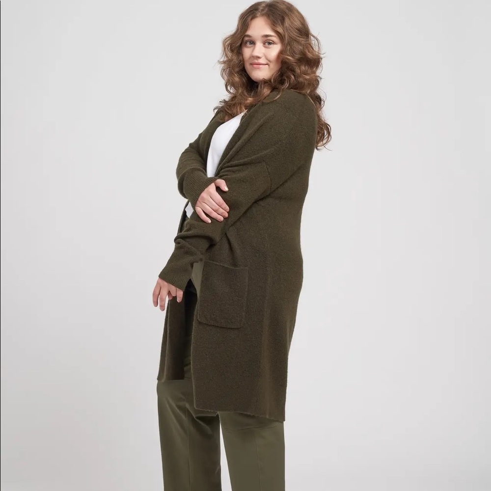 Universal Standard cozy duster cardigan in Olive - NWT